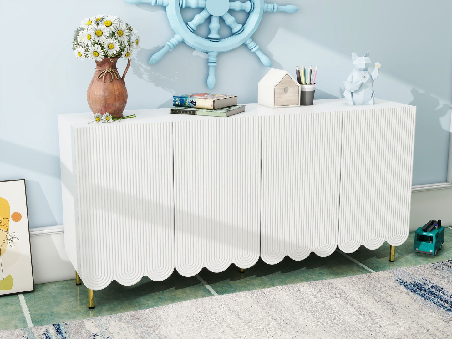 Folio 4-Door Cream Style Sideboard