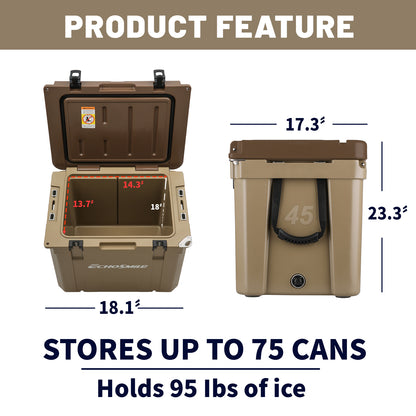 45Qt Khaki Brown Colorblocked Insulated Case