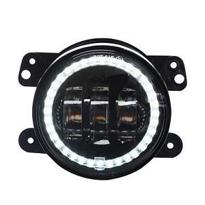 4" Fog Lamp - White Yellow Aperture - Without Devil Eyes - Black - Pair Black Box