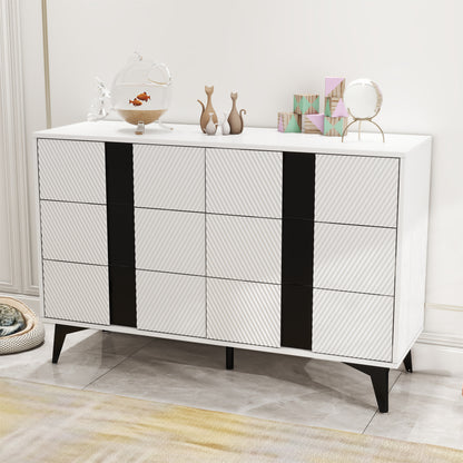 White blister six-drawers dresser cabinet