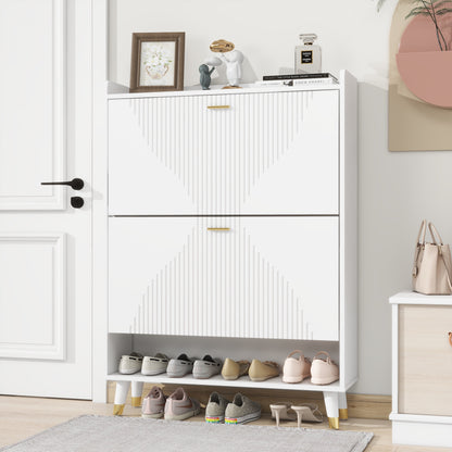 White Two-turn Cup Shoe Cabinet