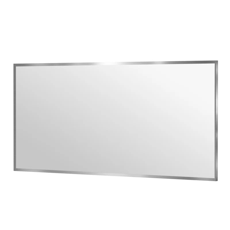 60" x 28"（Silver）Lesamuel Wall Mounted Vanity Mirror w/ Aluminum Frame for Bedroom, Entryway, Living Room