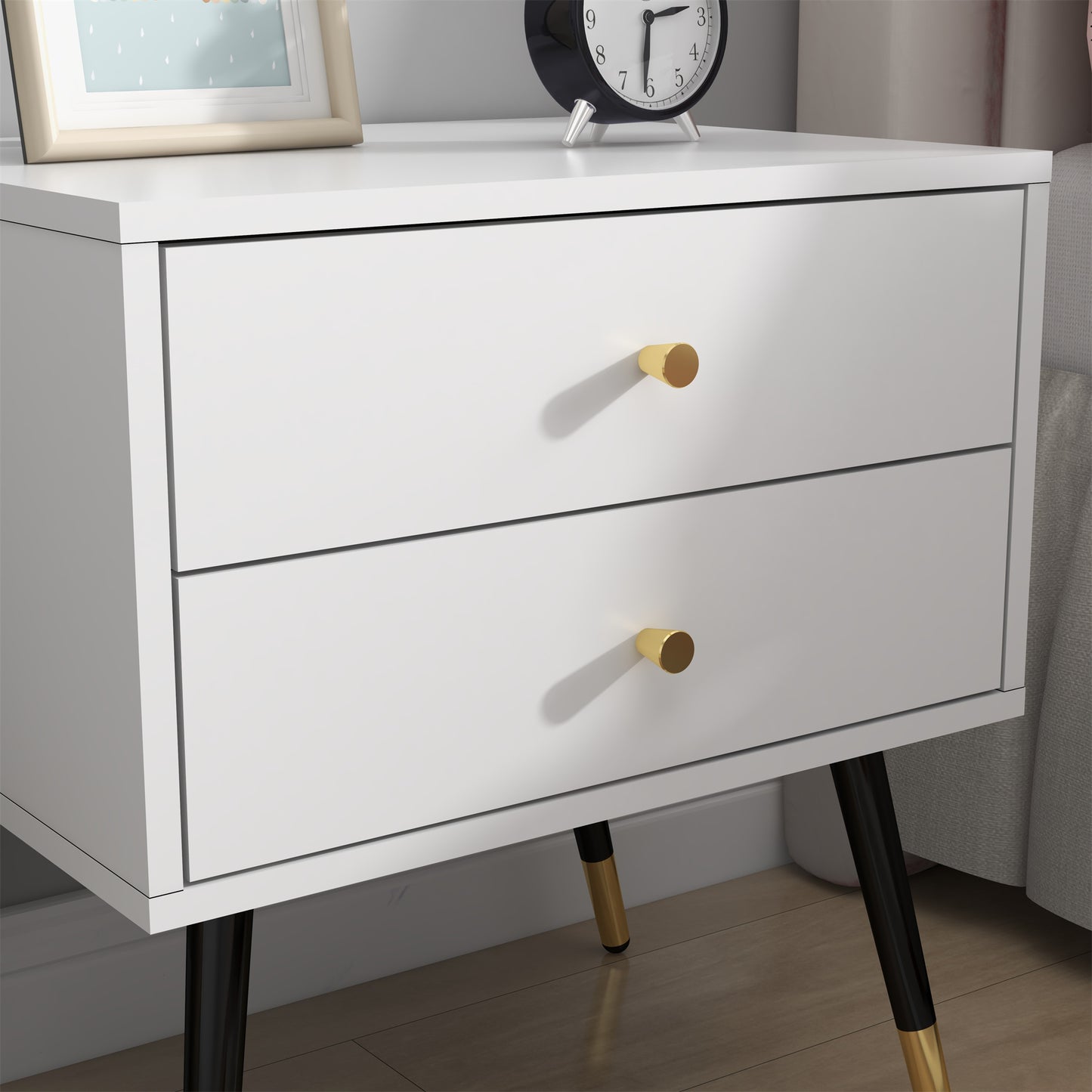 2 Drawers Nightstands (WHITE)