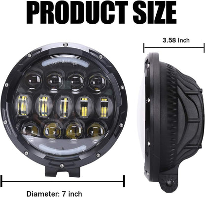 7-inch 105w Round Work Light-black