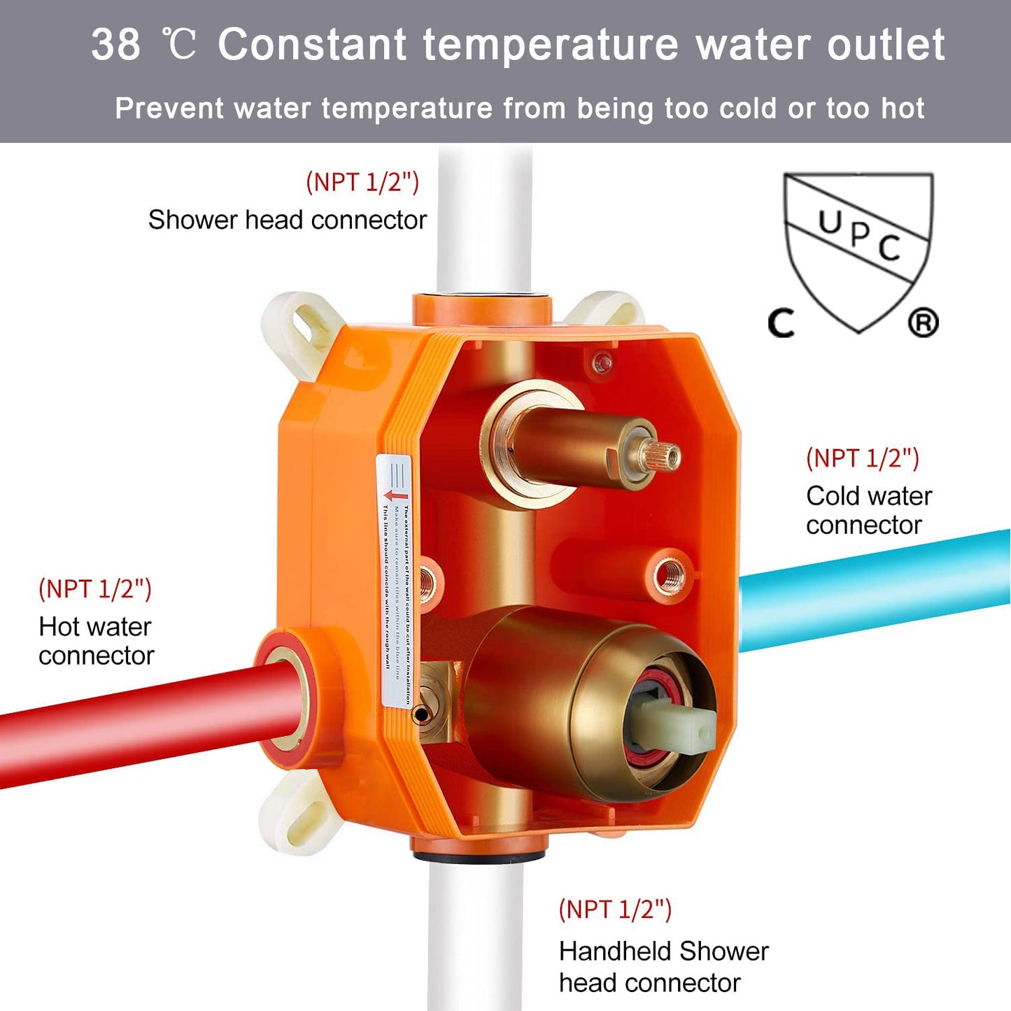 L-8003S - Shower System Shower Faucet Combo Set Wall Mounted with 12" Rainfall Shower Head and handheld shower faucet, Chrome Finish with Brass Valve Rough-In