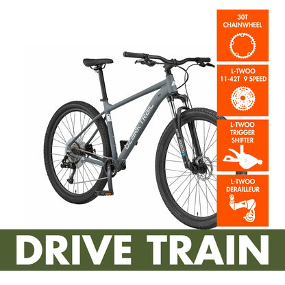 refurbish Ozark Trail 29" Ridge Mountain Bike, Large Frame, Fits Riders 5'9" - 6'2"+, Gray, Adult, Unisex