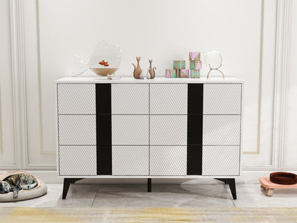 White blister six-drawers dresser cabinet