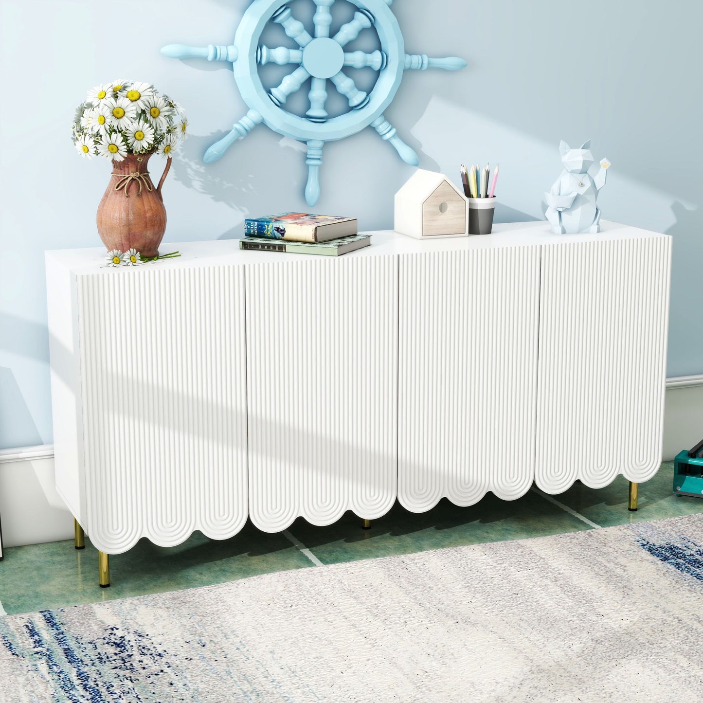 Folio 4-Door Cream Style Sideboard