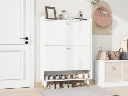 White Two-turn Cup Shoe Cabinet