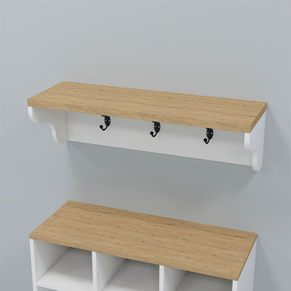 Hall Tree Shoe Bench with Storage, 4 in 1 Coat Rack Set