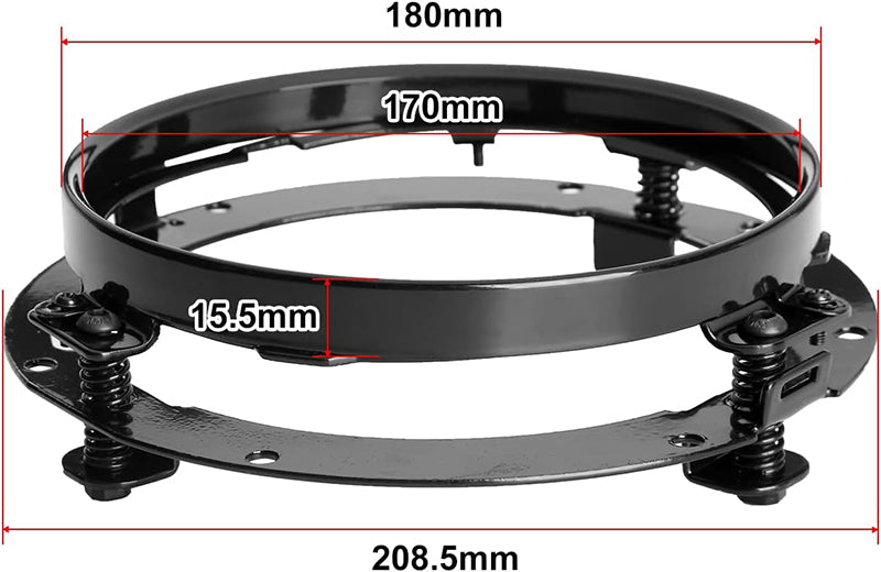 Harley Series-7 Inch Round Silver Bracket-single