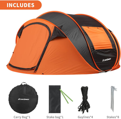 4-6 Persons White + Orange Pop-Up Boat Tent