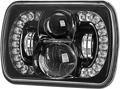 7 Inch-Diamond Dragon Plate Square Light-White White Turn-Pair of Black Box