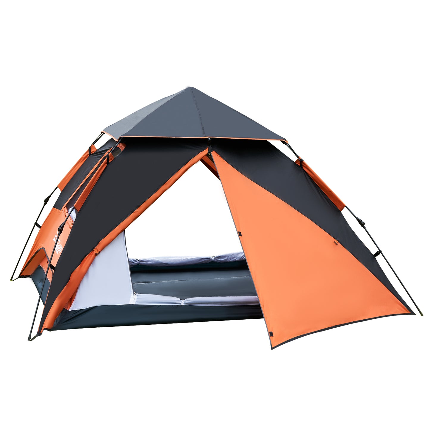 4-Person Black + Orange Double Layer Umbrella Tent