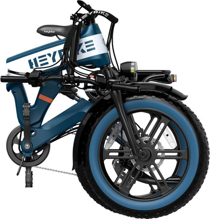 Heybike - Tyson Foldable E-bike w/ 55mi Max Operating Range & 28 mph Max Speed - Blue