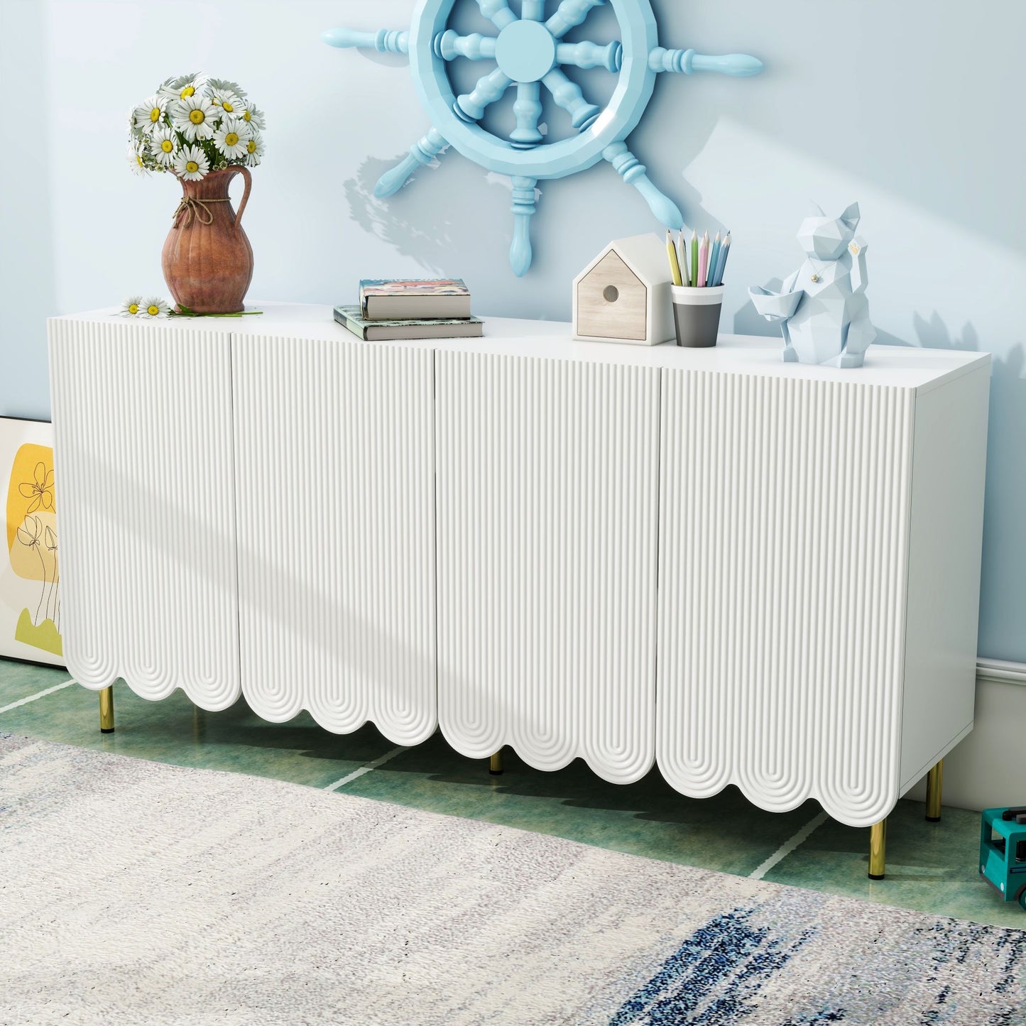 Folio 4-Door Cream Style Sideboard