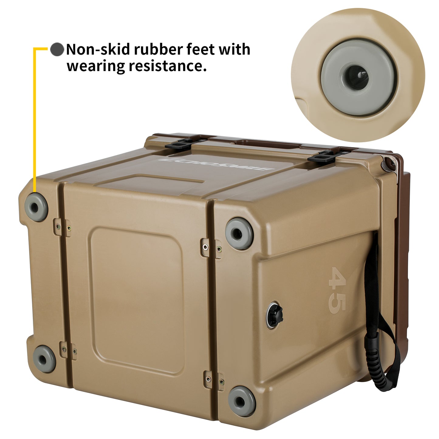 45Qt Khaki Brown Colorblocked Insulated Case