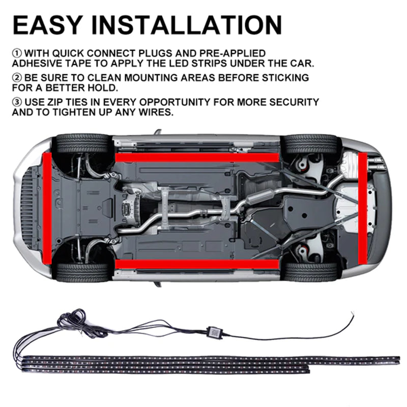 Under Car Light 90-120  Clear App  4pcs In A Set