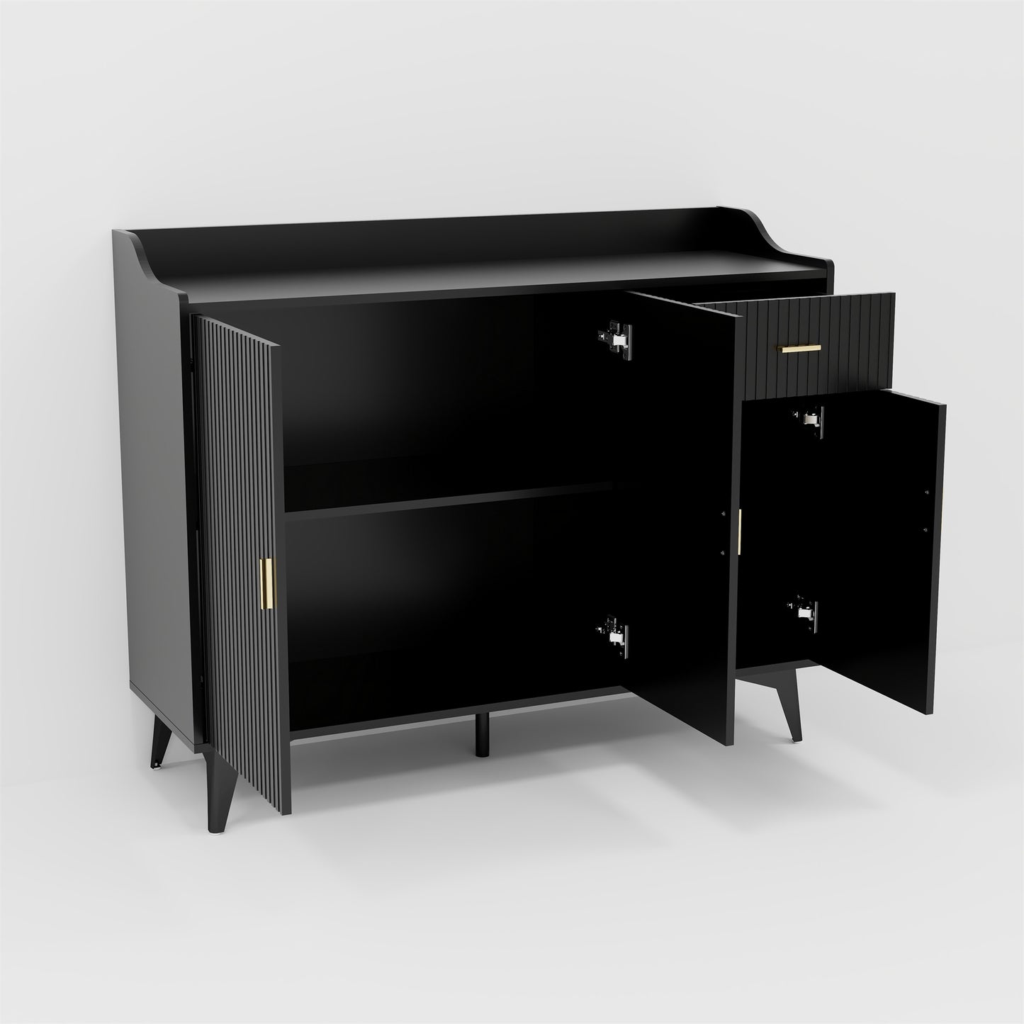 3 doors and 1 drawer modern blister plastic side cabinet