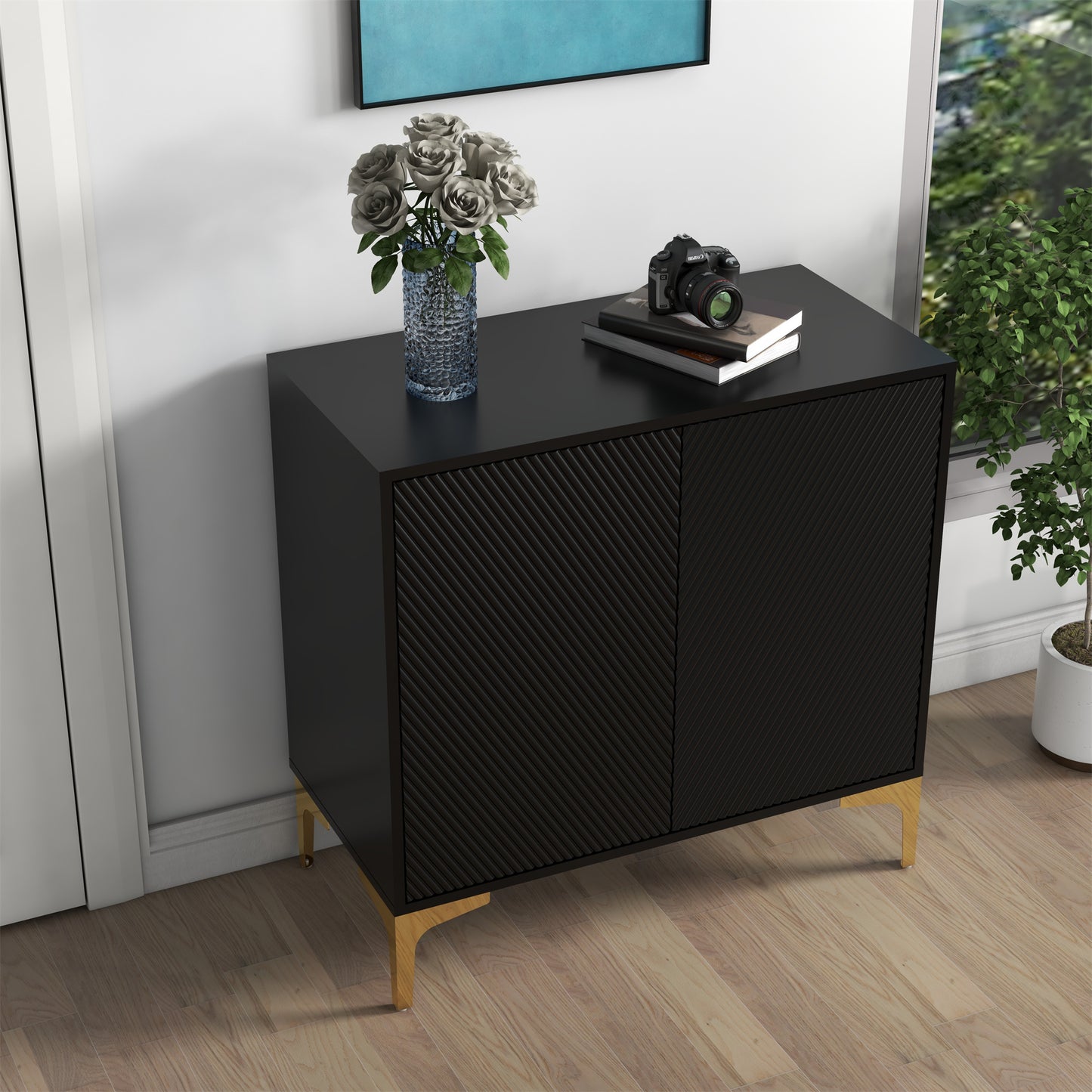 2 Door Accent Cabinet (BLACK)