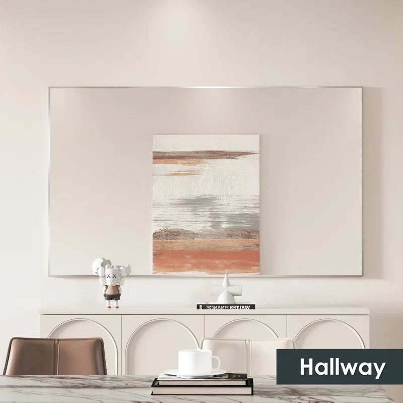 22" x 30"(Silver) Lesamuel Wall Mounted Vanity Mirror w/ Aluminum Frame for Bedroom, Entryway, Living Room