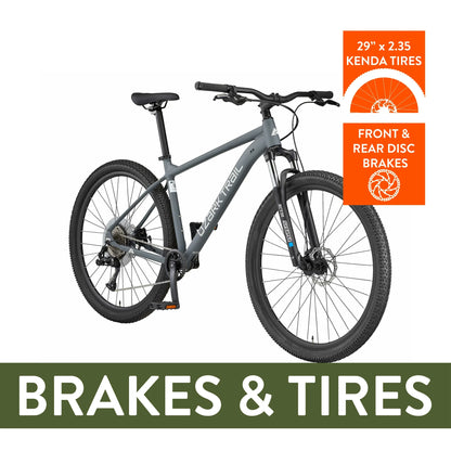 refurbish Ozark Trail 29" Ridge Mountain Bike, Large Frame, Fits Riders 5'9" - 6'2"+, Gray, Adult, Unisex