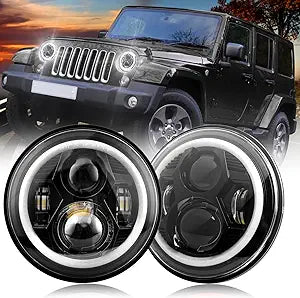 7-inch Spider Headlight with Aperture-Black-Pair Black Box