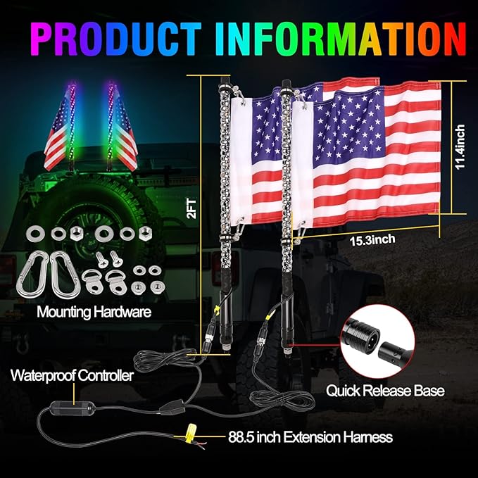 1-2  1.2M Control Box USA Flag 2 Pc2