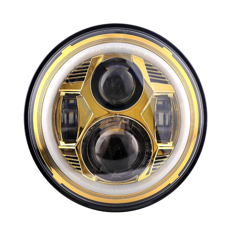 7 Inch Spider Headlight With Aperture-yellow-single Black Box