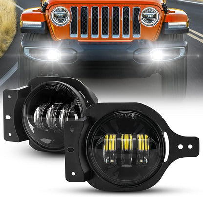 4" JL Fog Lamp - Without Aperture - With Wire - Pair Black Box