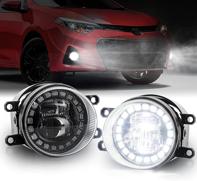 4 Inch Toyota Fog Lamp - Clock Type - Black - Pair Black Box