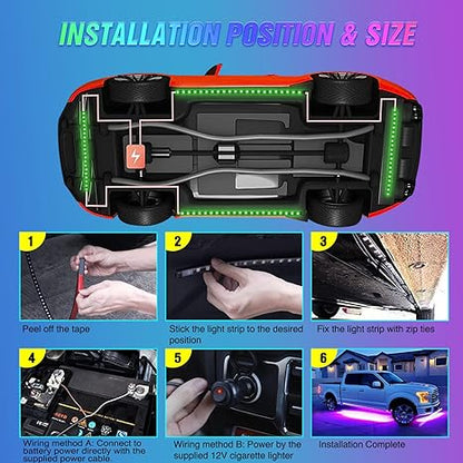 Under Car Light 60–90 Clear RF 4PCS in a Set