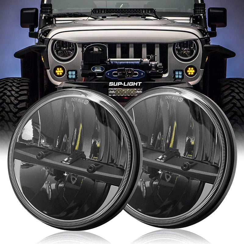 Jeep 7inch 36W Round-Black