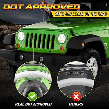 7 Inch Spider Headlight With Aperture – Green – Single Black Box