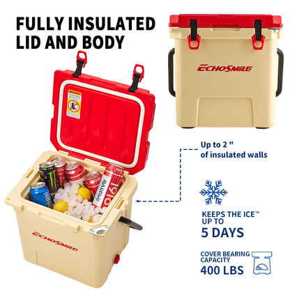 18QT New Beige+Red Insulation Box