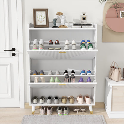 White Two-turn Cup Shoe Cabinet