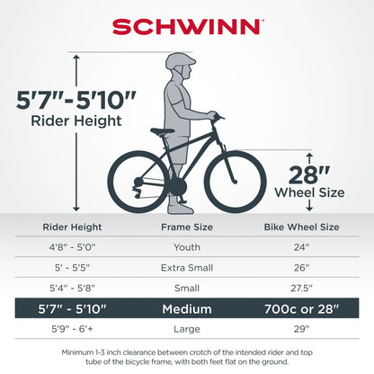 Refurbish 27.5'' Schwinn 700c Glenwood Hybrid Bike, Adults +14 Years, – RigMore In Stock