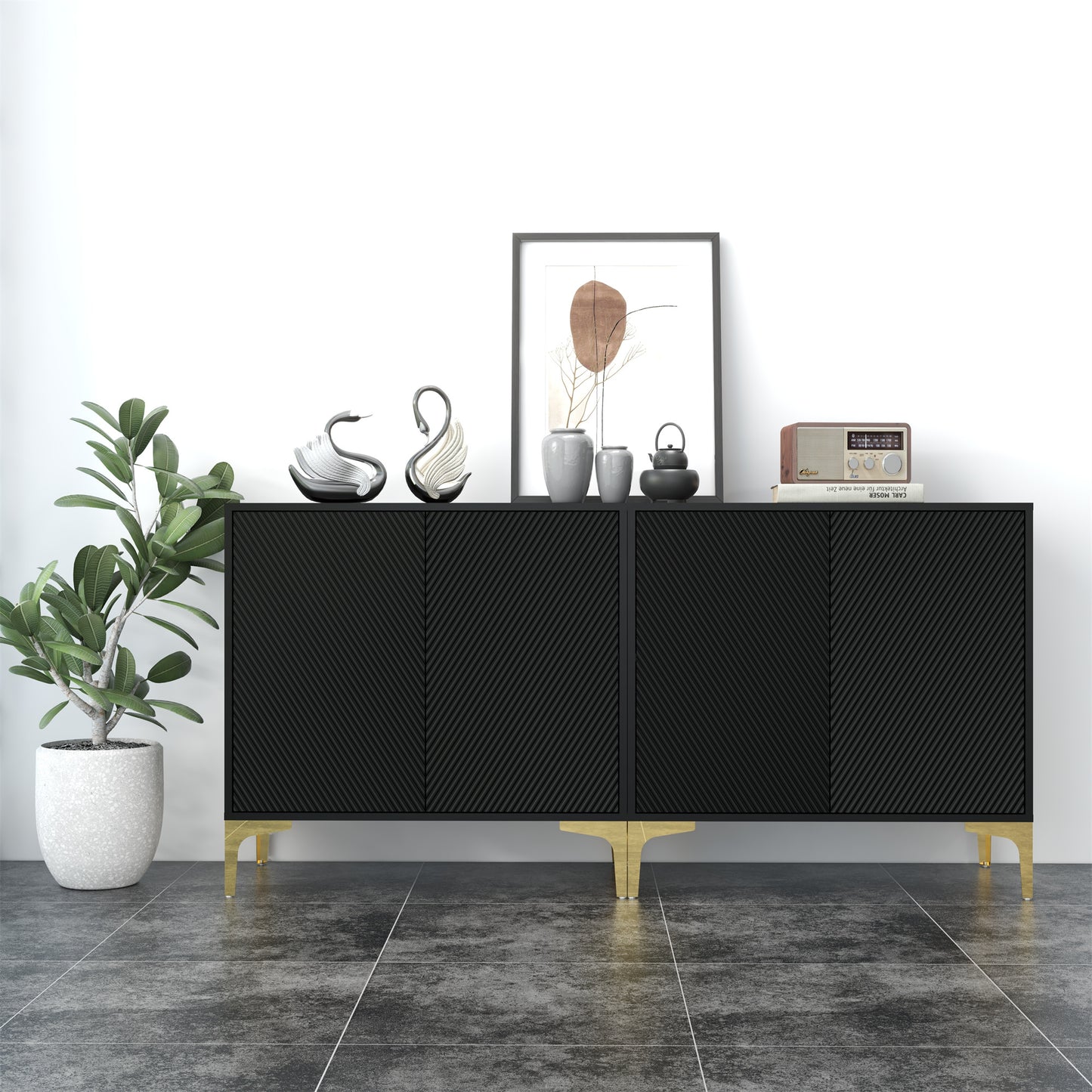 2 Door Accent Cabinet (BLACK)