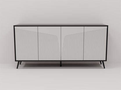 Black four-door side cabinet