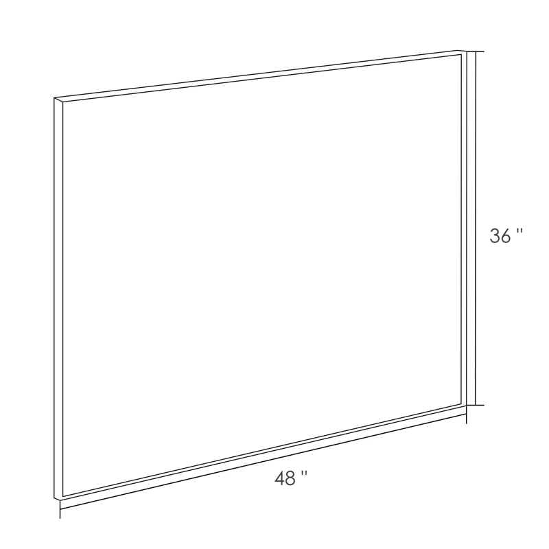 48" x 36"" (Silver) Filleted Corner Wall Mounted Mirror, Bathroom Mirror, Vanity Wall Mirror With Metal Frame