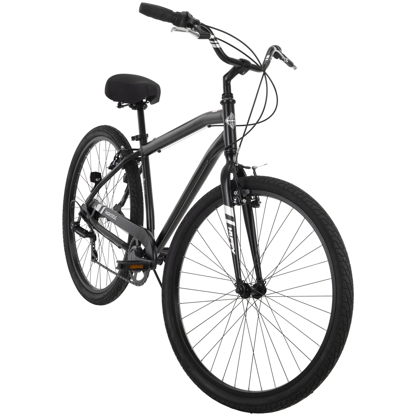 Refurbish Huffy Parkside Adult Mens Comfort Bike, 27.5" Wheels, 7-Speeds, Matte Black