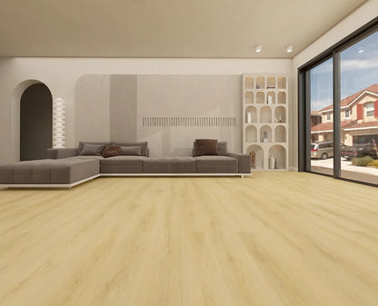 TYAS-409 Sahara Beige-Tyann 6MM SPC Flooring | 7"x48" Planks, Embossed Texture, 20Mil Wear Layer, Urethane Finish, Valinge 2G Locking, 15-35 Year Warranty, 40 Lbs/Box,100% Waterproof