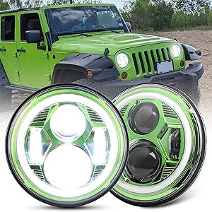 7 Inch Spider Headlight With Aperture – Green – Single Black Box