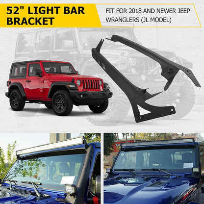 52″-JL Wrangler Light Bar Bracket-Without A-Pillar-Set