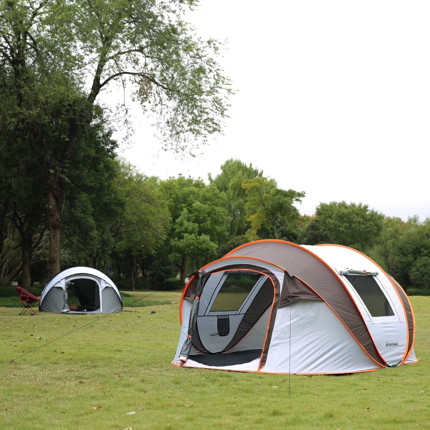 echosmile camping tent 4-6 Persons White + Brown Pop-Up Boat Tent – RigMore In Stock
