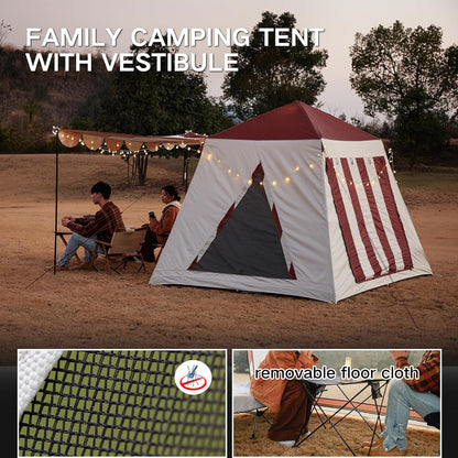 Colorful Striped Color-Coordinated Inner-Opening Umbrella Tent