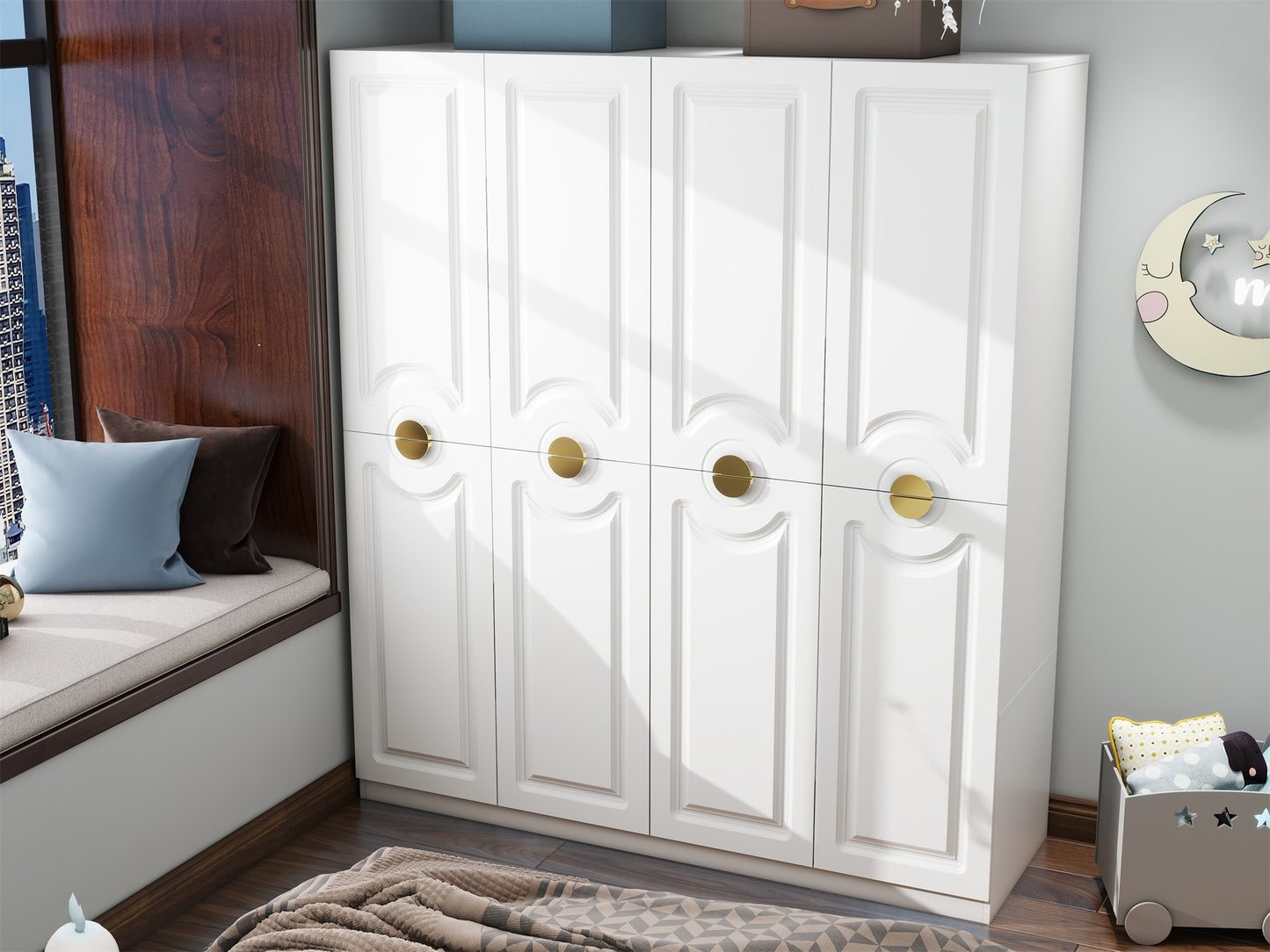 Four-door European-style closet (one 2-pack not sold separately)