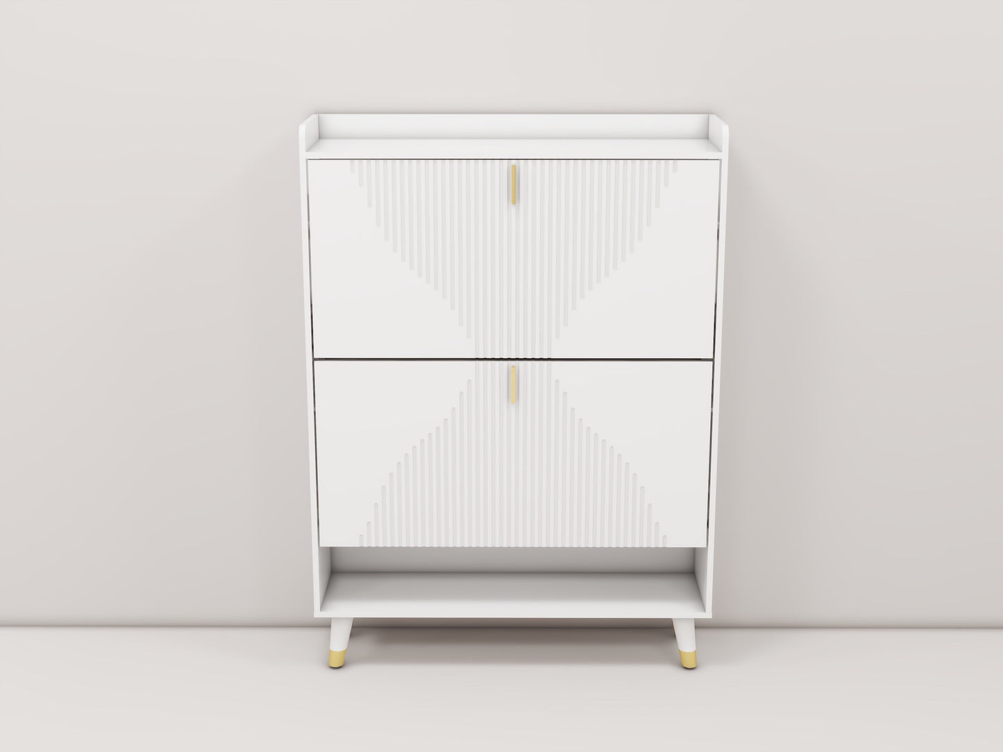 White Two-turn Cup Shoe Cabinet