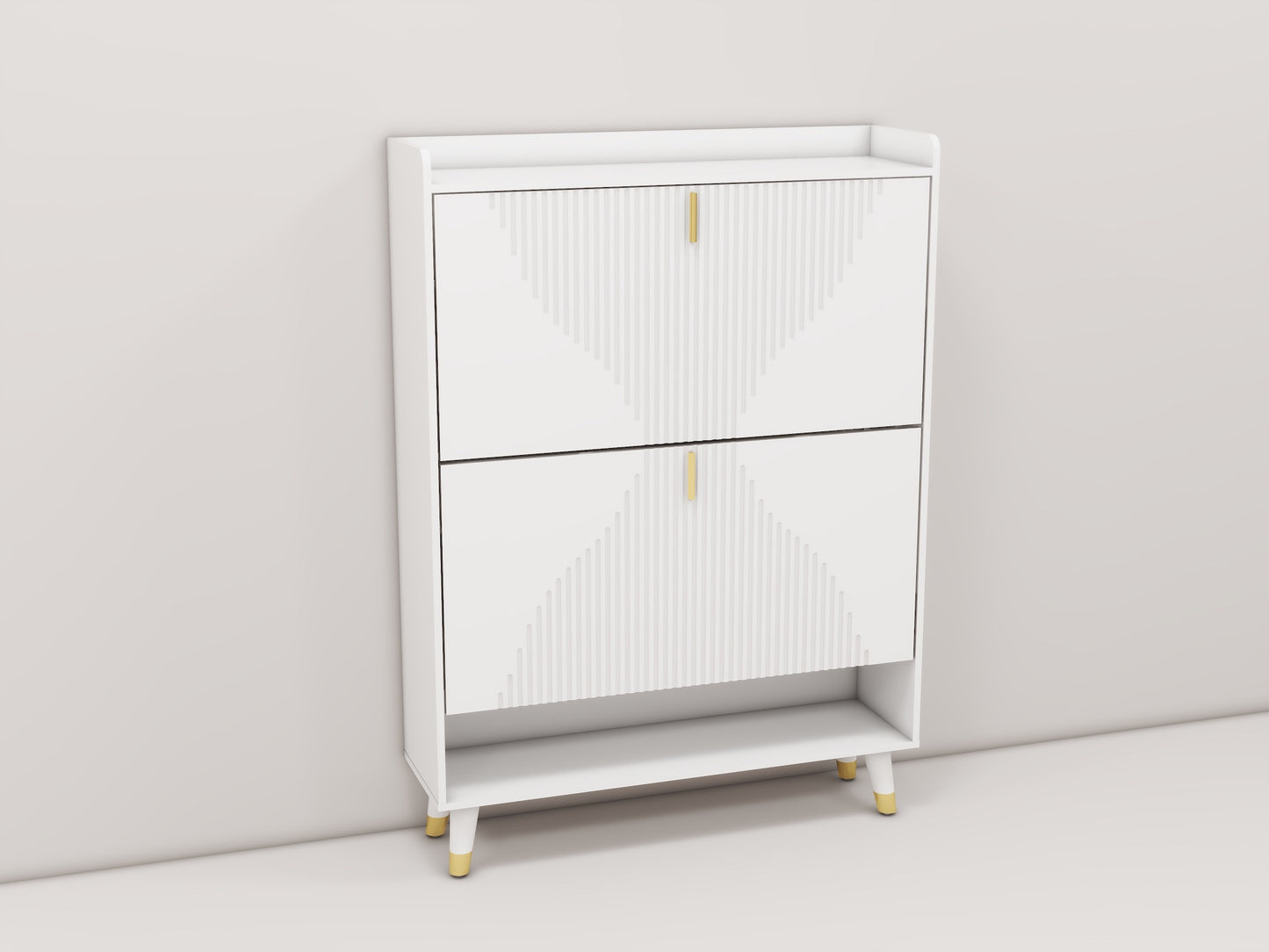 White Two-turn Cup Shoe Cabinet