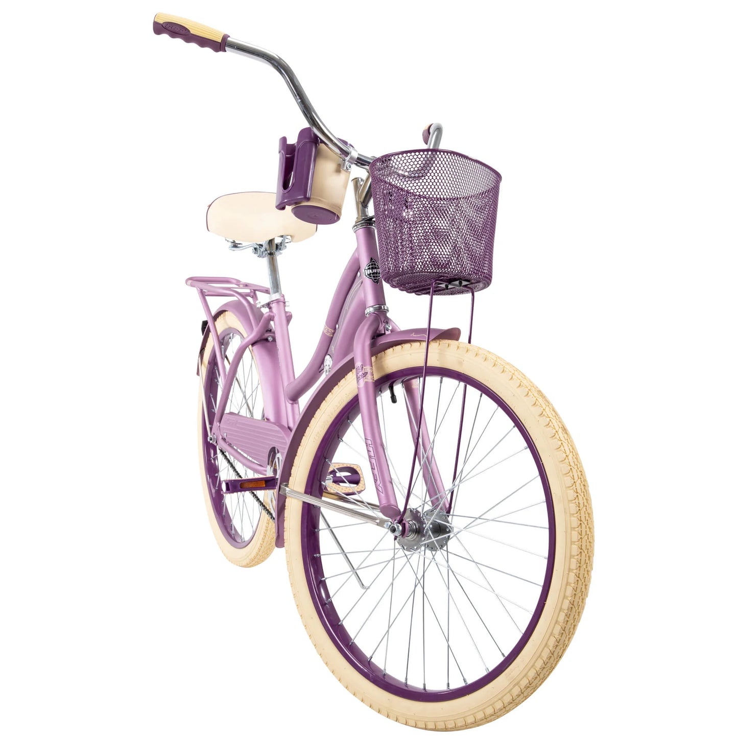 refurbish Huffy Nel Lusso Girls' Cruiser Bike, 24" Wheels, Ages 12+ Years, Purple